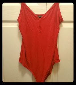 Casual Red Bodysuit
